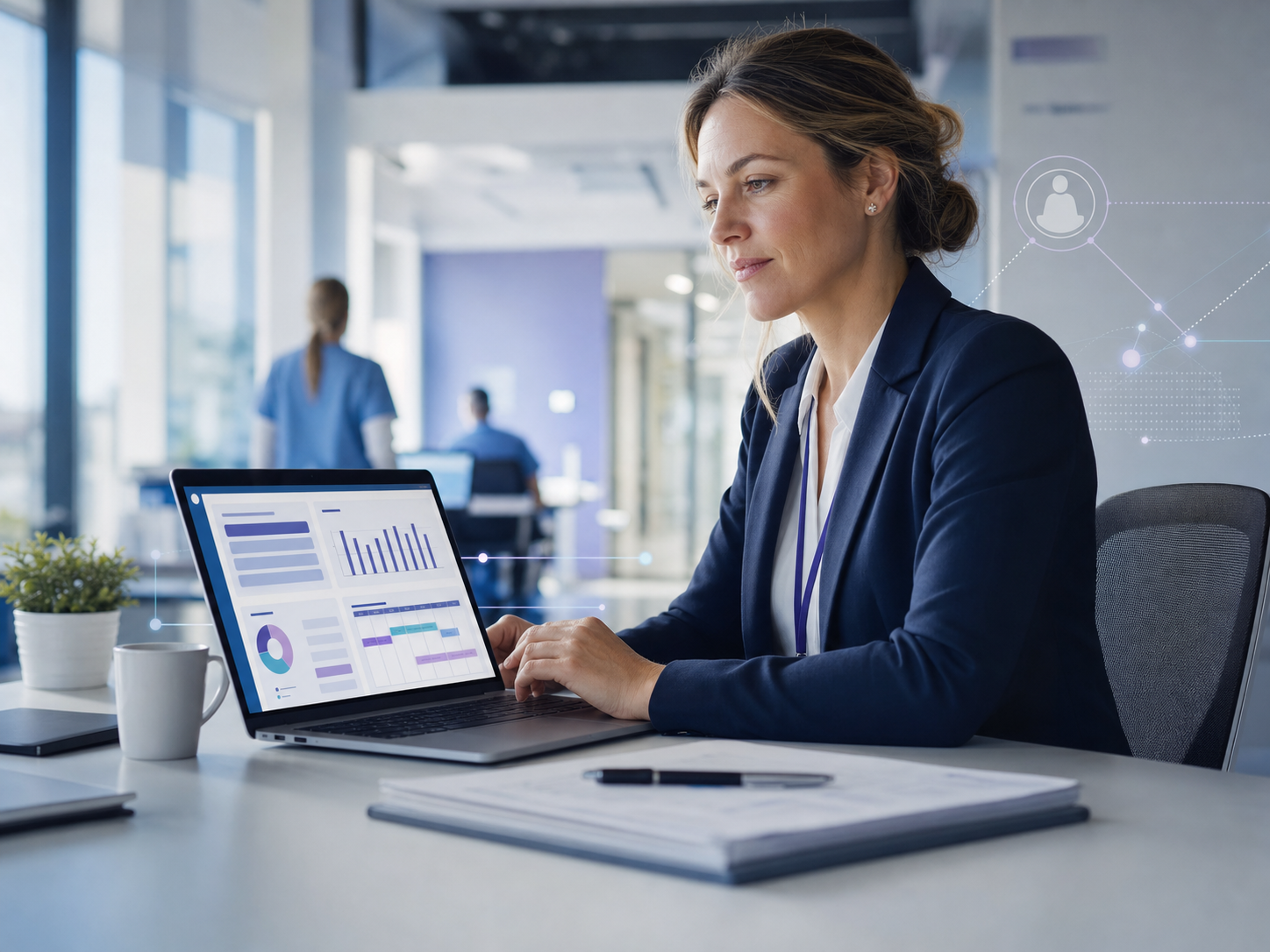 Healthcare professional using a digital workforce management platform